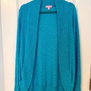 Lilly Pulitzer Vibrant Blue Open Cardigan Like new